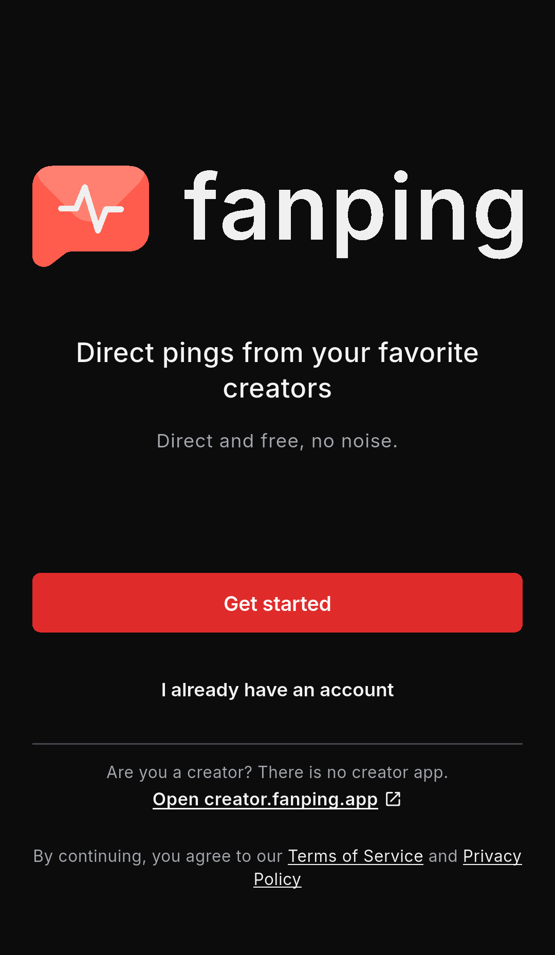 fanping onboarding: Get started without an account